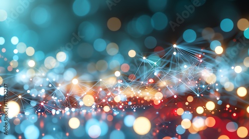 Abstract Network Connections With Bokeh Lights