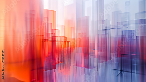  abstract finance bars in transparent 3d with transparent background  in the style of atmospheric impressionistic cityscapes a