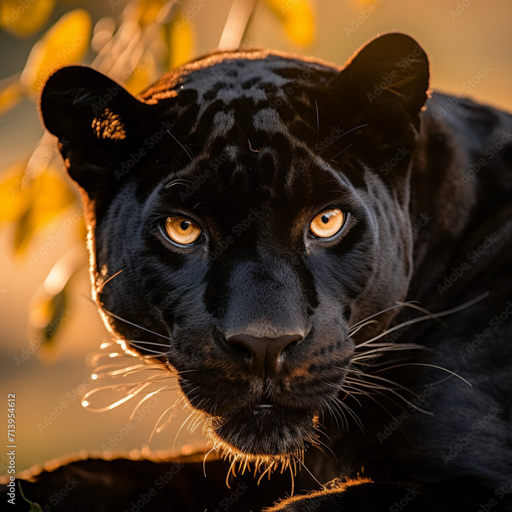 Close-up photography of a panther in the wild.