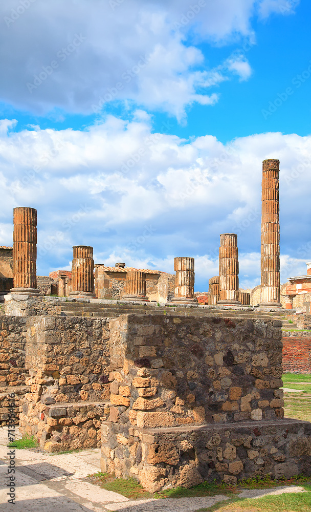 Ruins of the Forum of Pompeii, Campania, Italy, Europe.