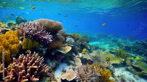 Exploring Tropical Ocean Coral Reefs  Scuba Diving Adventures in Caribbean  Fiji  and Maldives. Underwater Wonders.