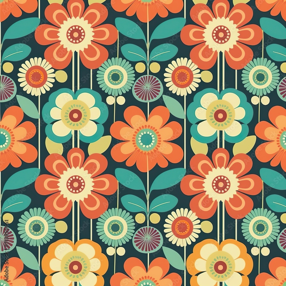 seamless retro floral pattern seamless retro floral pattern