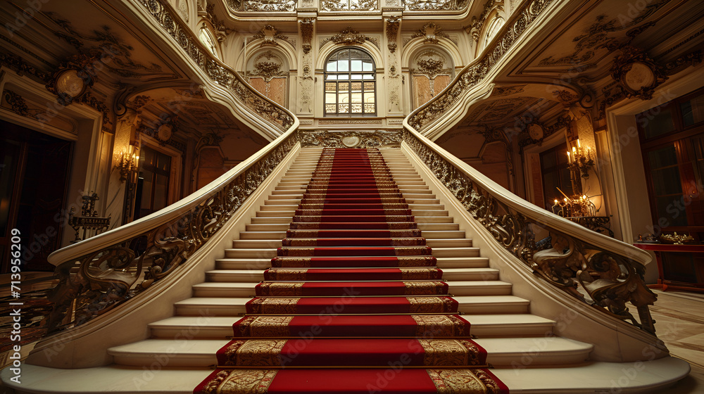 A Grand Staircase with Elegant Railings and New Treads, generative ai