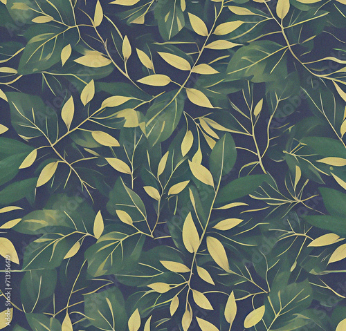  Background with leaves. Colorful illustration. Green floral pattern. Flyer  card design. Nature  vintage backdrop. Decoration wallpaper. Natural template.