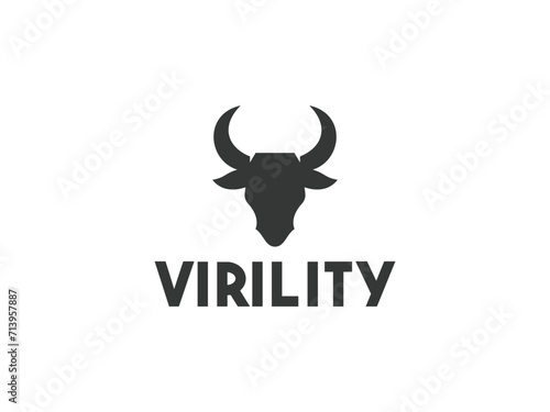 bull logo vector illustration. simple bull head logo template