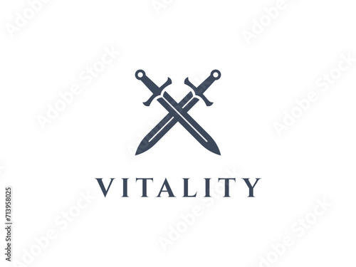 sword logo vector illustration. sword logo template