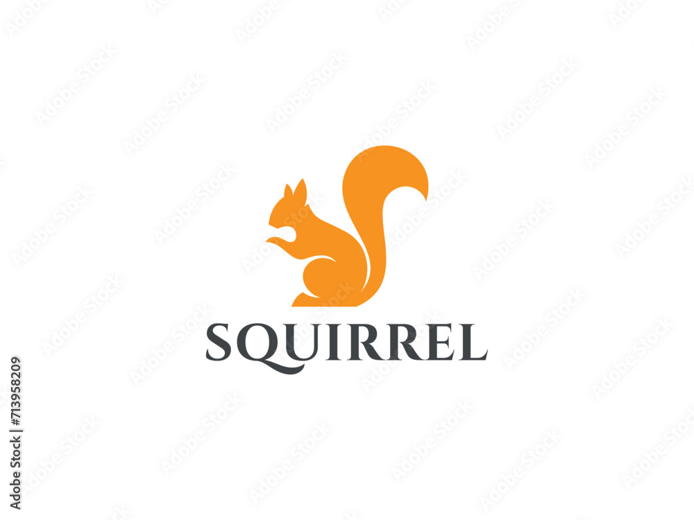 squirrel logo vector illustration. squirrel silhouette logo template squirrel logo vector illustration. squirrel silhouette logo template