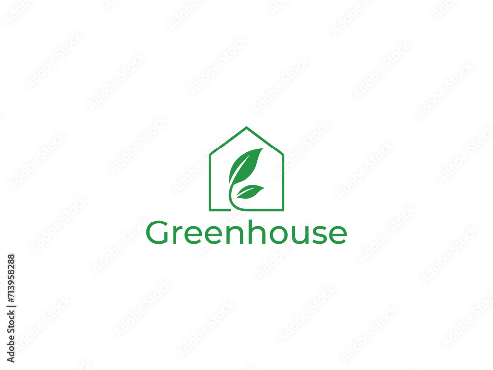 house leaf logo vector illustration. green nature house logo template house leaf logo vector illustration. green nature house logo template