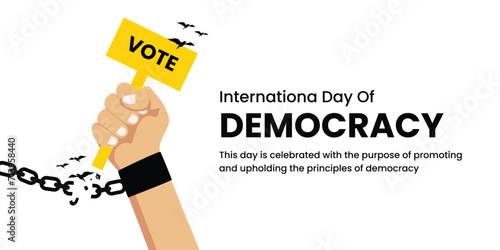International Day of Democracy, banner, poster, social media post, vector illustration, awareness, observance, 15th September, brochure, flyer, equality, diversity, inclusion, election, voting right