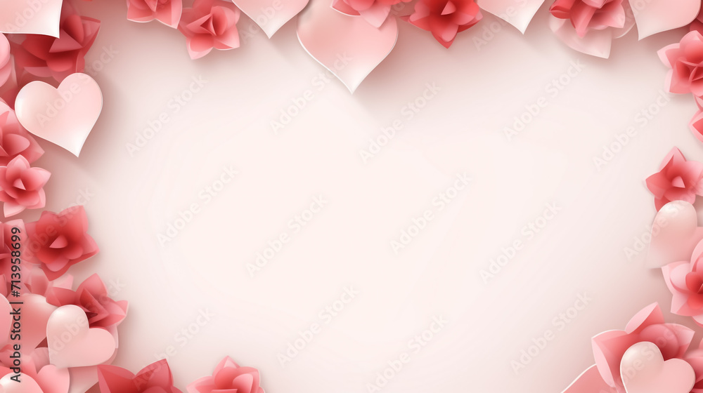3d geometry beautiful heart. Illustration. valentine background with 3d hearts. Valentine's day design. valentine day concept. Romantic background. For creative banners and web posters.
