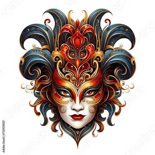 Italian baroque mask front view