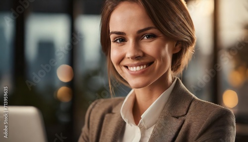Smiling businesswoman at work  photo