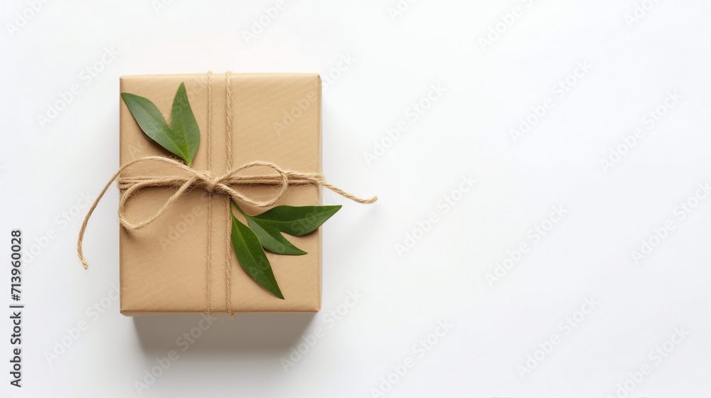 Eco-Friendly Craft Gift Box with Bow on White Background - Perfect for Zero Waste, Plastic-Free Soap Concept Eco-Friendly Craft Gift Box with Bow on White Background - Perfect for Zero Waste, Plastic-Free Soap Concept