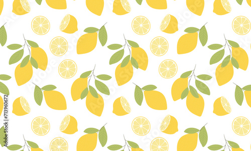Fototapeta Naklejka Na Ścianę i Meble -  Lemon pattern. Pater with lemons