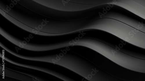 Wallpaper with modern wavy line pattern black background design © LFK