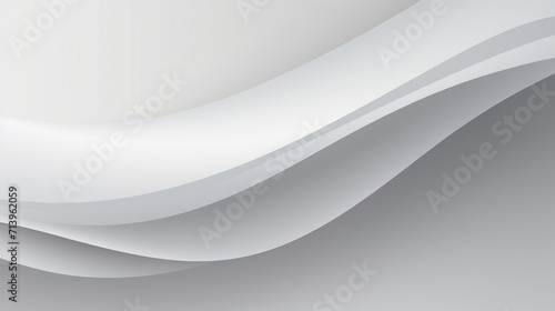 White and gray color oval geometric shapes layered background with empty copy space