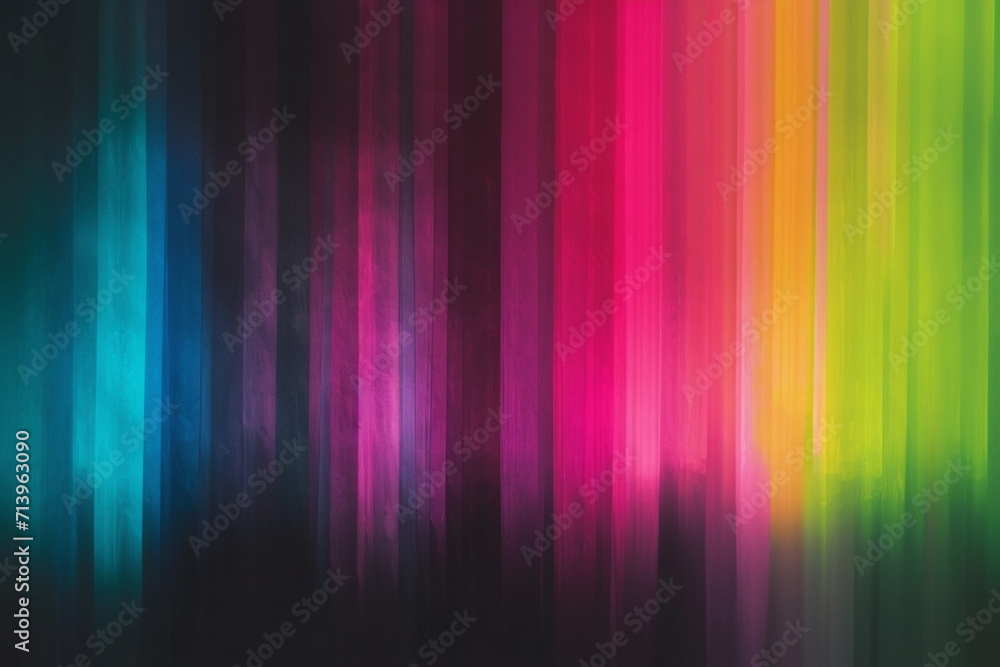 Vibrant Image in Split Toning Style, Dark Black and Pink, Colorful Textures, Linear Delicacy, Rainbowcore, Luminous Hues