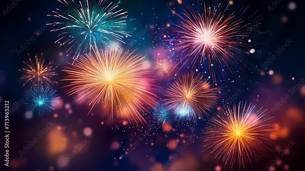 Fireworks background for celebration, holiday celebration concept Fireworks background for celebration, holiday celebration concept