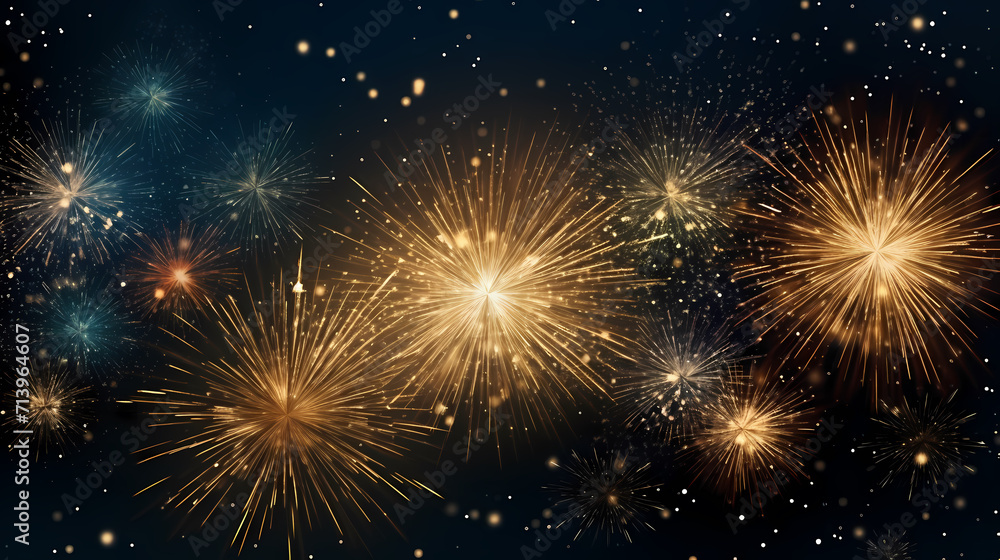 Beautiful fireworks background at night for holiday decoration Beautiful fireworks background at night for holiday decoration