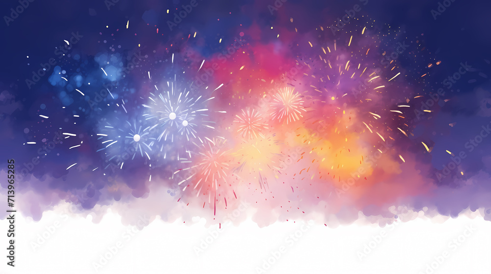 Fototapeta premium Fireworks background for celebration, holiday celebration concept