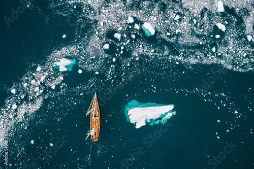 DISKO BAY GREENLAND BY DRONE