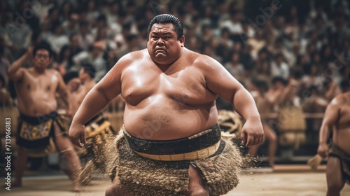 Sumo Sport man On the final round day of Japan Sumo Tournament competition, Tokyo. photo