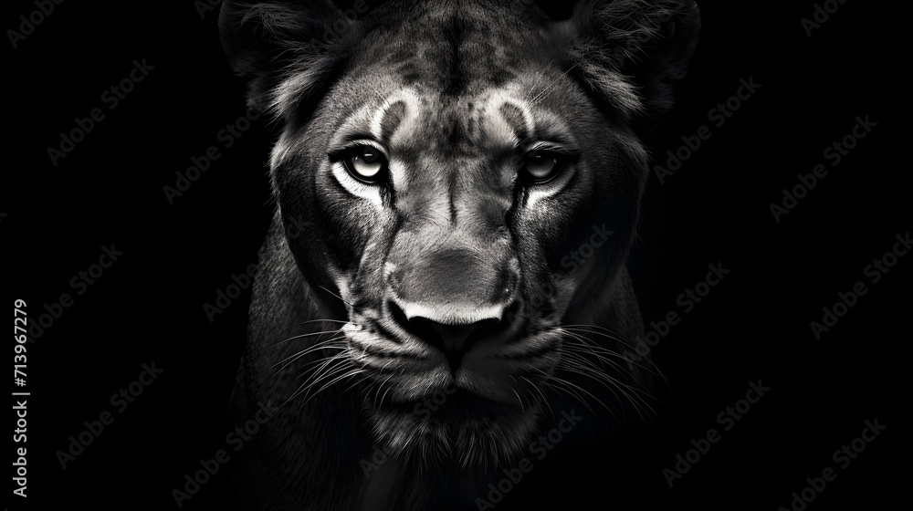 Monochrome Majesty: Lioness in Black and White - A Captivating Blend of Strength and Elegance Monochrome Majesty: Lioness in Black and White - A Captivating Blend of Strength and Elegance