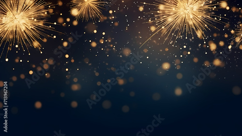 Beautiful fireworks background at night for holiday decoration