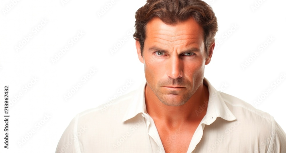 Portrait of a handsome young man looking at the camera over white background Portrait of a handsome young man looking at the camera over white background