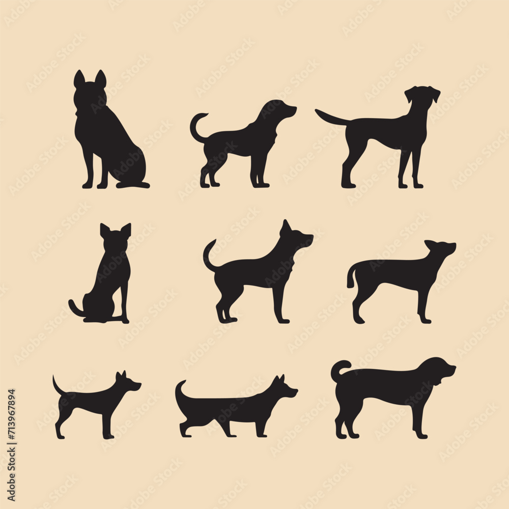 Coco dog set silhouette Clipart on a hex color background Coco dog set silhouette Clipart on a hex color background