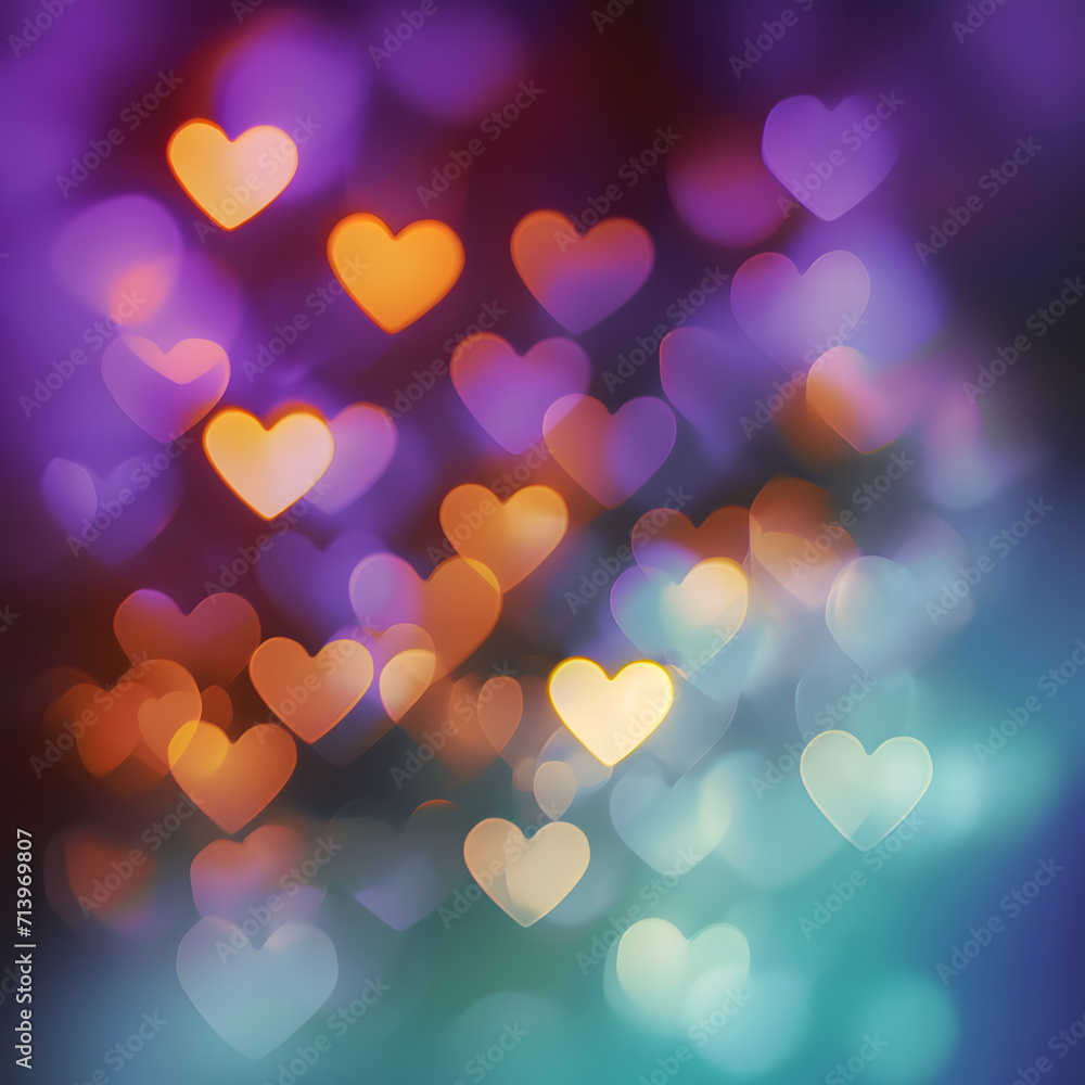 texture, abstract background is the heart in love bokeh light