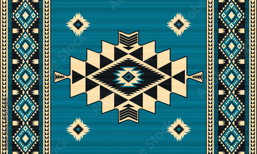 American tribal ethnic native pattern.Traditional Navajo,Aztec,Apache,Southwest and Mexican style fabric pattern.Abstract vector motifs pattern.For fabric,clothing,blanket,carpet,woven,wrap,decoration