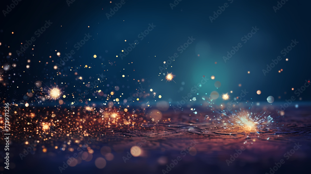 Happy New Year, burning fireworks with bokeh light background Happy New Year, burning fireworks with bokeh light background