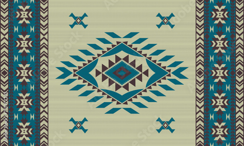 American tribal ethnic native pattern.Traditional Navajo,Aztec,Apache,Southwest and Mexican style fabric pattern.Abstract vector motifs pattern.For fabric,clothing,blanket,carpet,woven,wrap,decoration
