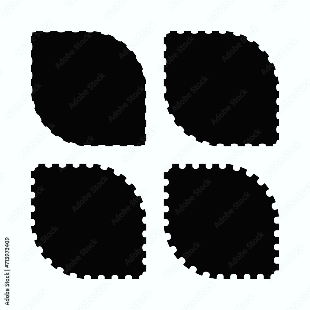 Perforated Edge Two Corner Circle Leaves Perforated Edge Two Corner Circle Leaves