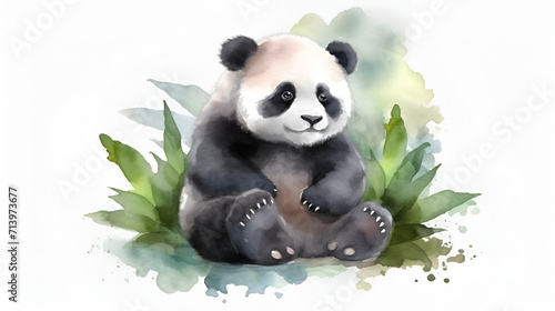 Beautiful Panda Watercolor Clipart  Cute Design for Your Project  Ai Generative