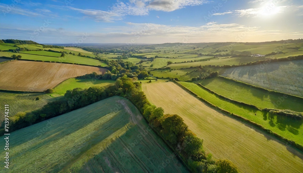 drone view of the countryside