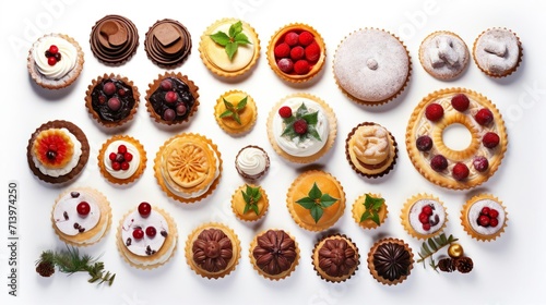 Variety of Christmas holiday desserts and sweets. © Yzid ART