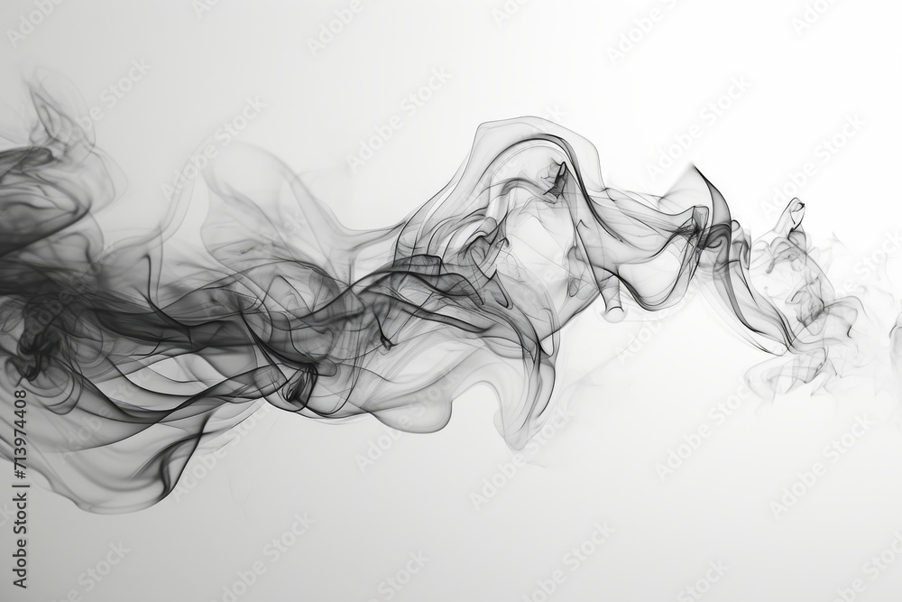 beauty of black smoke against a white background