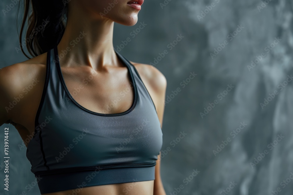 Active Wellness Concept image with copy space: Slim Woman's Body in Sportswear, Symbolizing Fitness, Well-being, and an Active Lifestyle with a Mind and Body in Perfect Harmony. Active Wellness Concept image with copy space: Slim Woman's Body in Sportswear, Symbolizing Fitness, Well-being, and an Active Lifestyle with a Mind and Body in Perfect Harmony.
