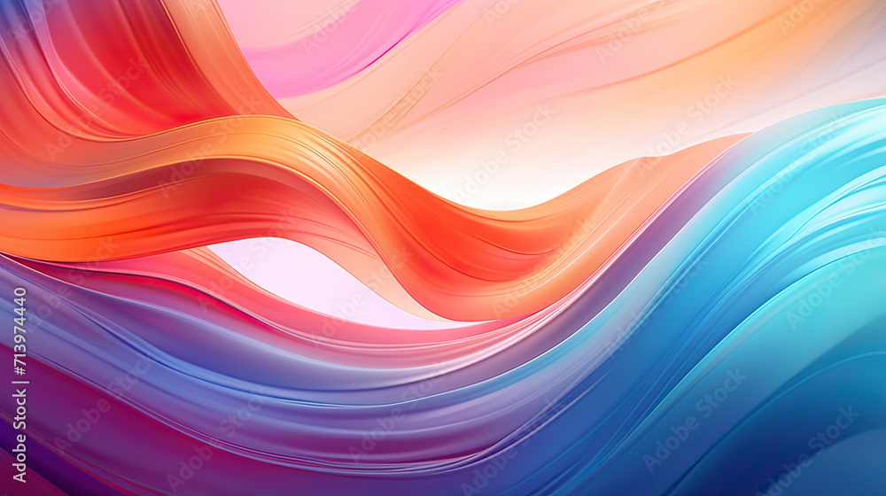 Abstract background where 2D and 3D elements merge with flowing lines of motion, a visually stunning and harmonious composition Ai Generative