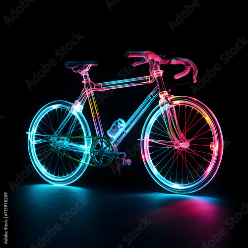Neon glowing Bicycle 