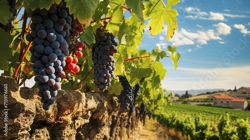 Ripening grapes in a traditional vineyard in Sardi