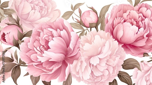 Peonies. Flowers. Vector floral illustrations photo