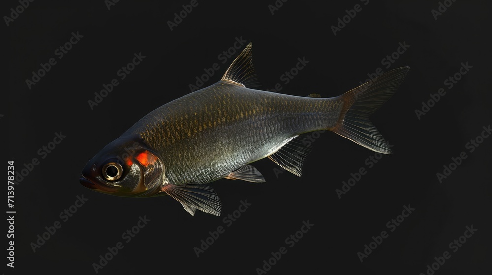 Fototapeta premium Dace in the solid black background