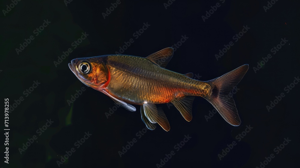 Dace in the solid black background Dace in the solid black background