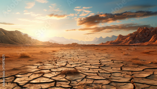 dry lake in the desert