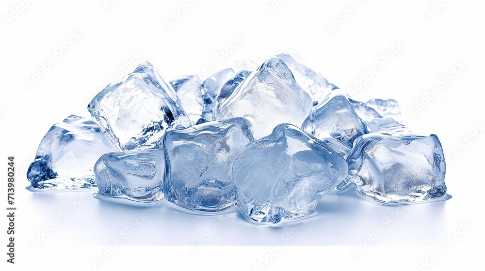 Freshness Frozen: Pure Ice Cubes Mid-Splash