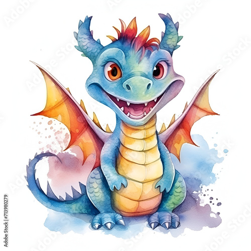 Beautiful Dragon Watercolor Clipart  Design for Your Project  Ai Generative