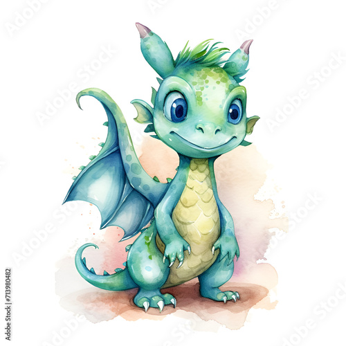 Beautiful Dragon Watercolor Clipart  Design for Your Project  Ai Generative